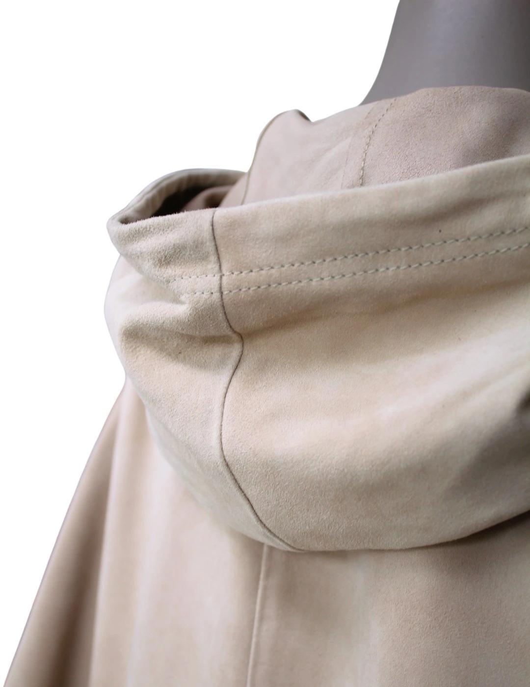 TORRAS Chaqueta manga corta de ante beige