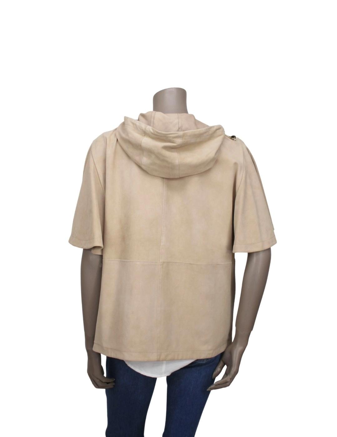 TORRAS Chaqueta manga corta de ante beige