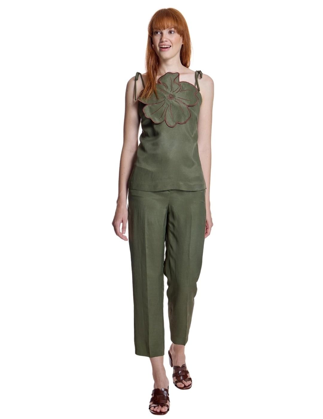 Alba Conde Pantalón tobillero kaki