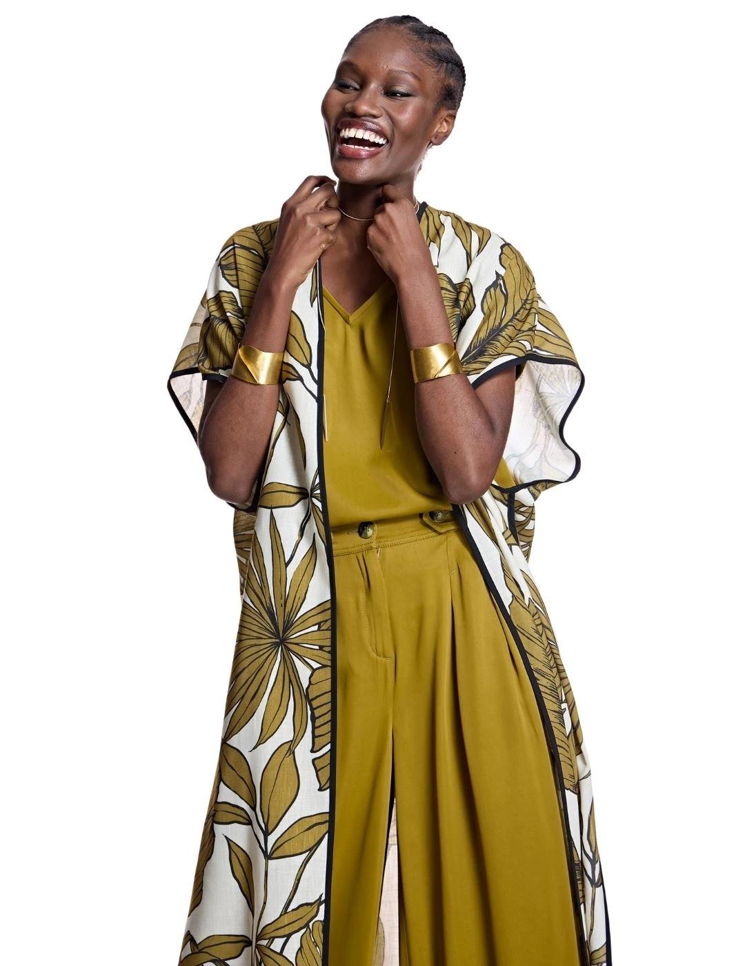 Alba Conde Pantalón culotte fluido verde oliva