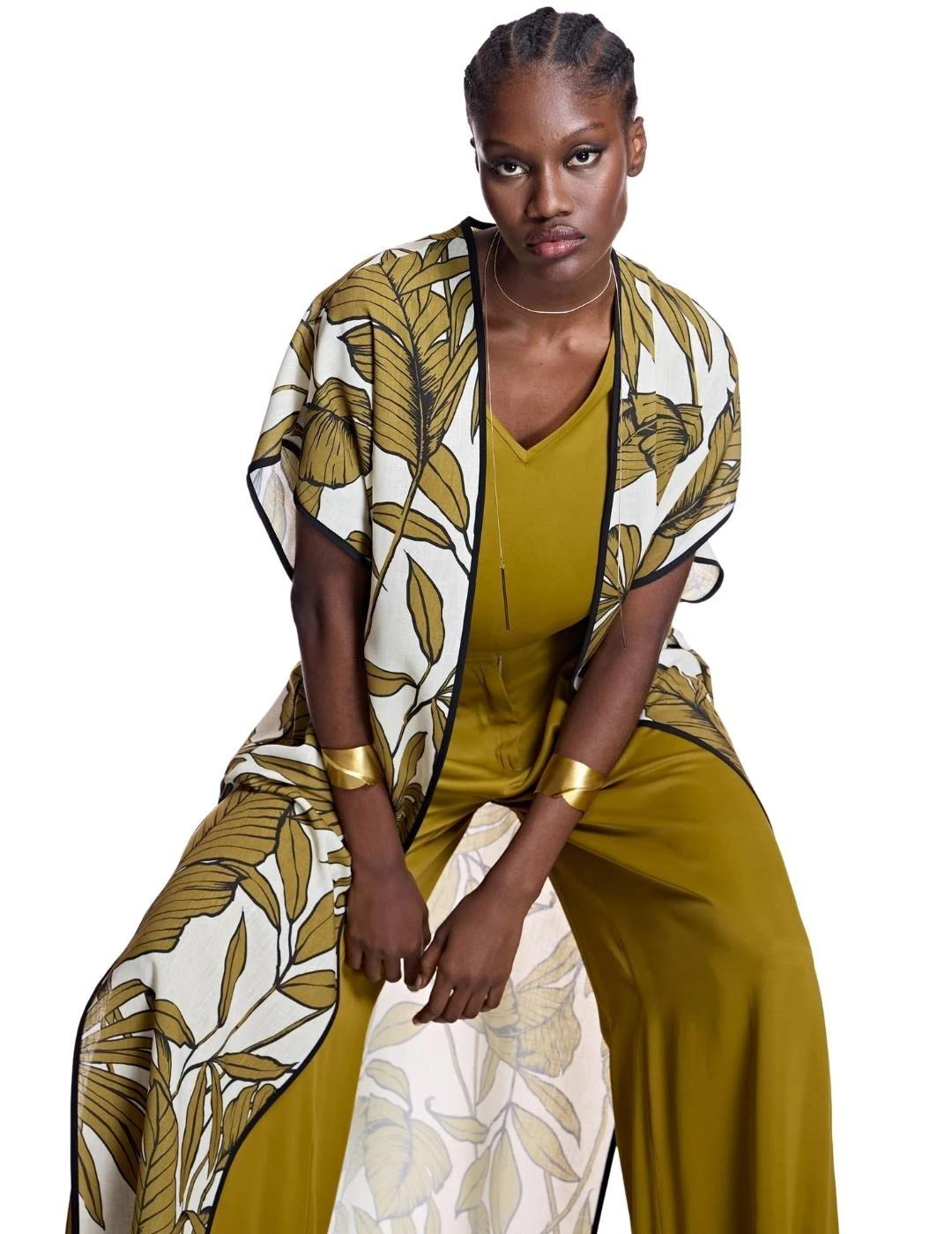 Alba Conde Pantalón culotte fluido verde oliva