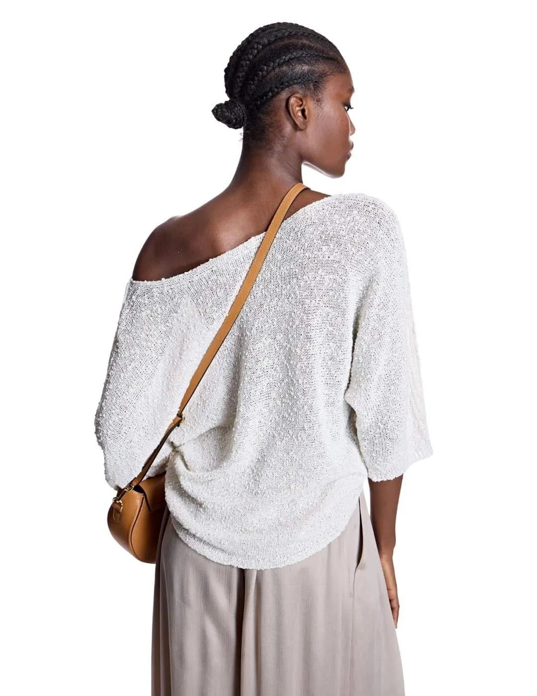 Alba Conde Jersey crudo escote barco