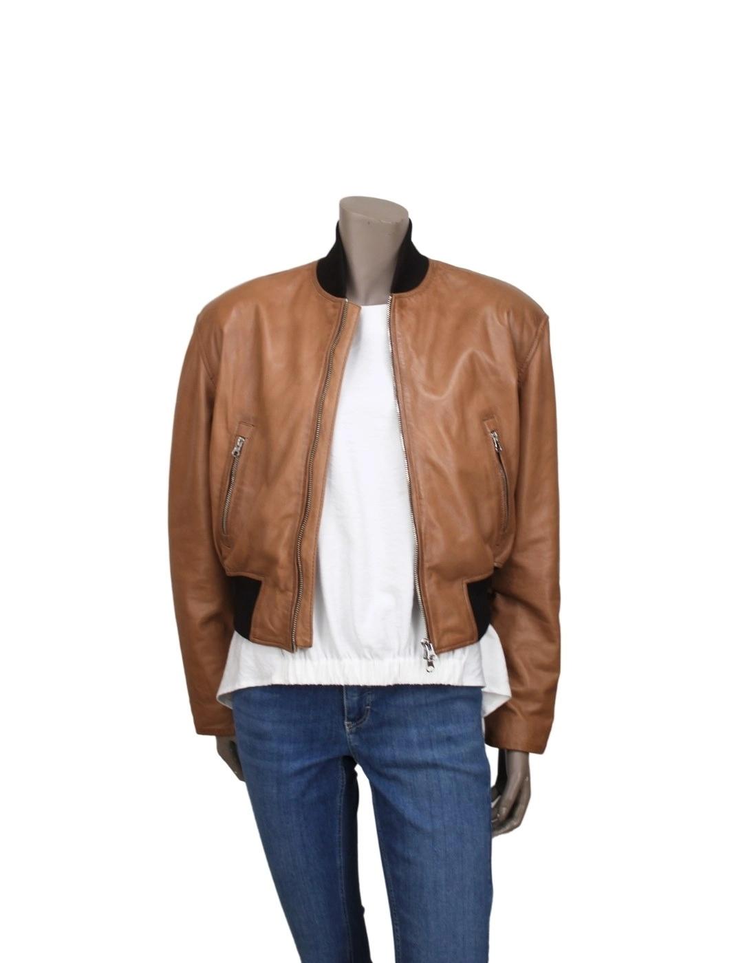 SIOSI Cazadora Marrón de cuero Siroco