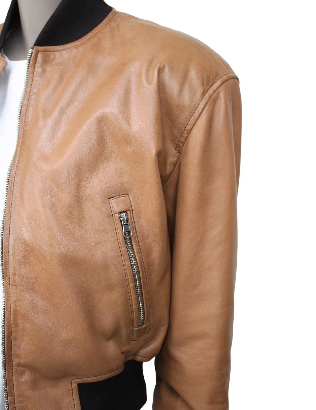 SIOSI Cazadora Marrón de cuero Siroco