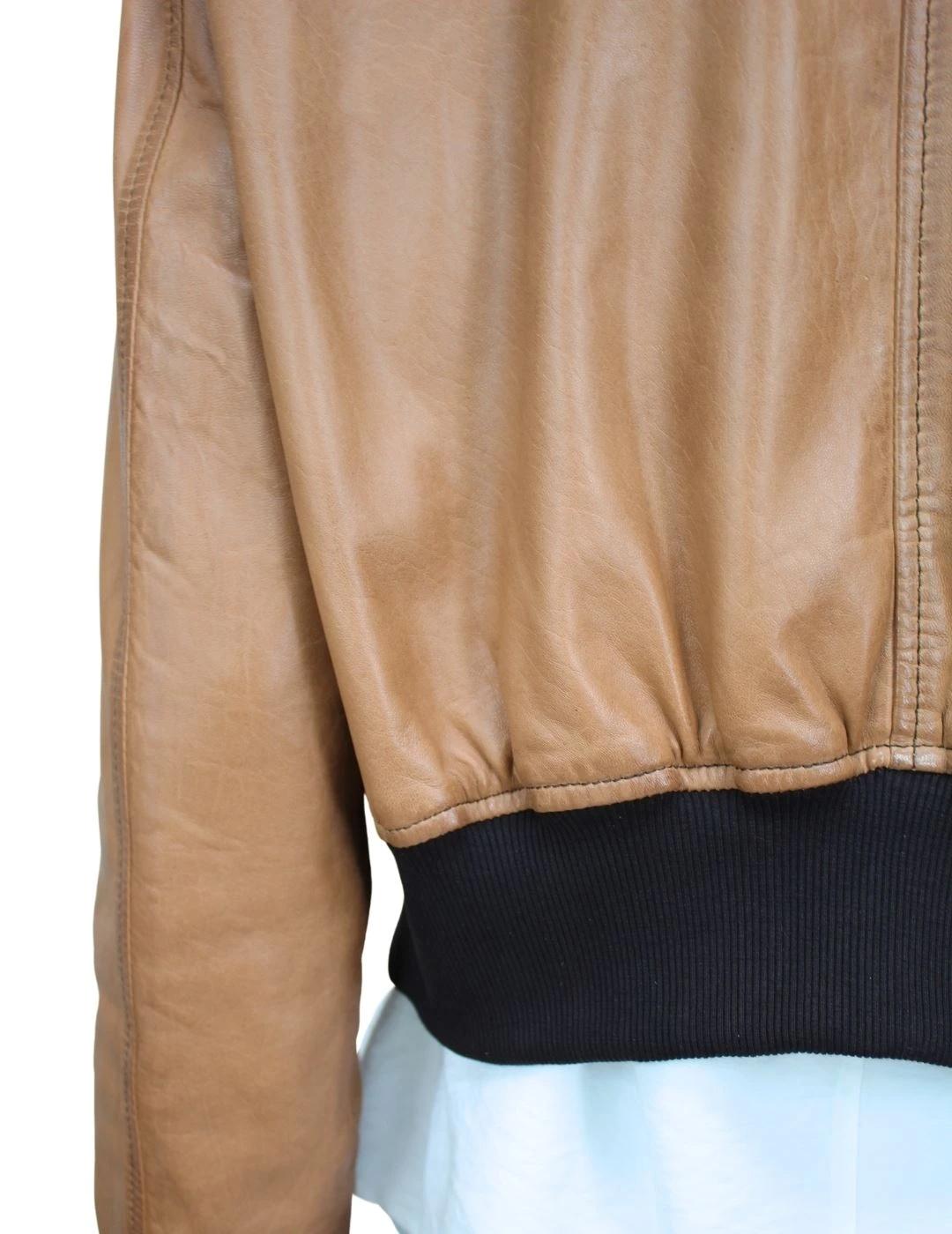 SIOSI Cazadora Marrón de cuero Siroco