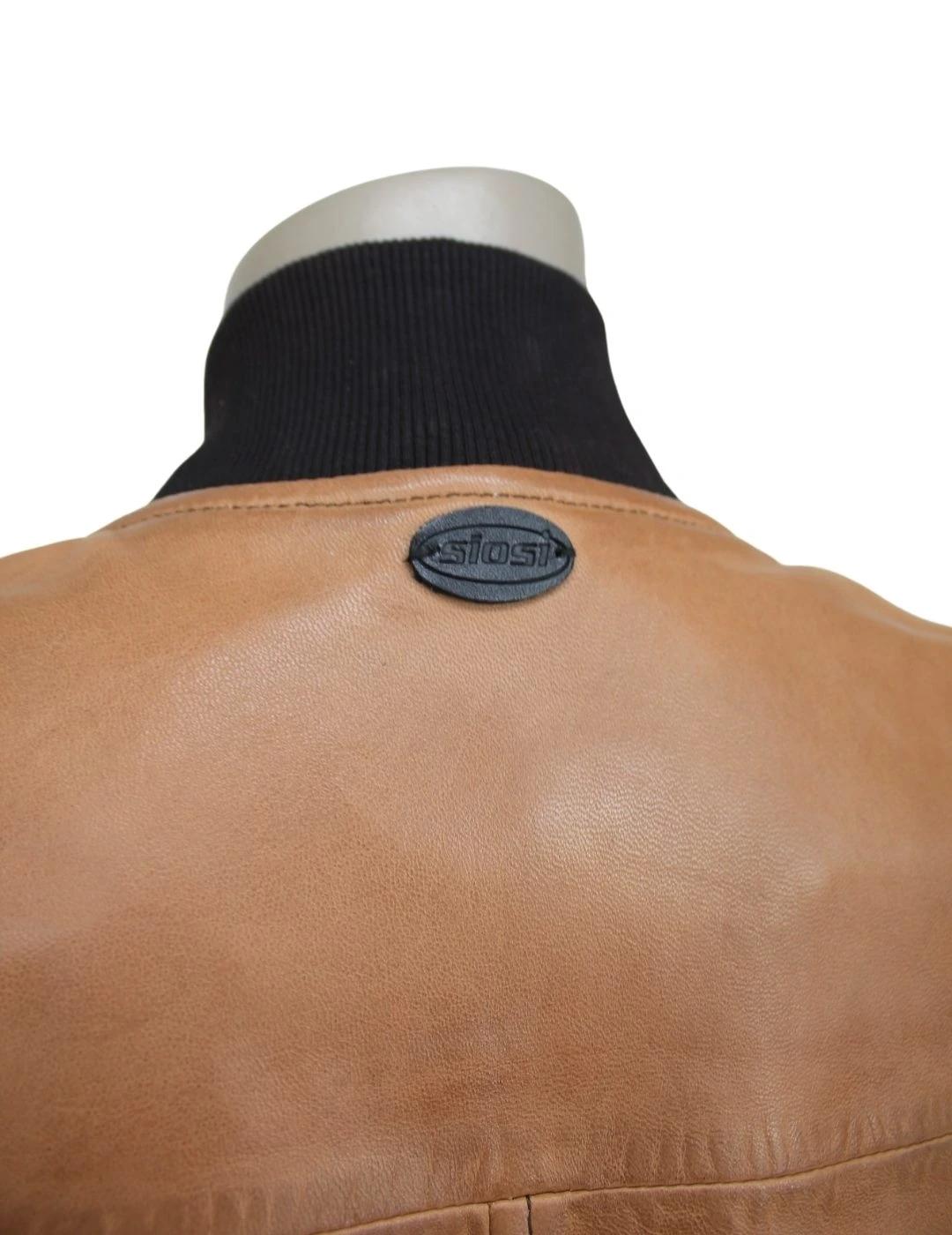 SIOSI Cazadora Marrón de cuero Siroco