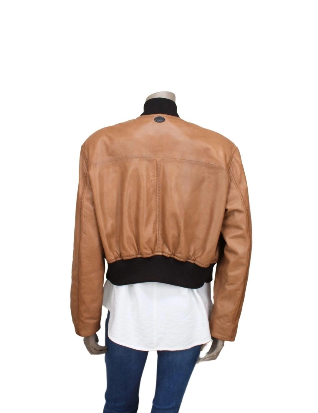 SIOSI Cazadora Marrón de cuero Siroco
