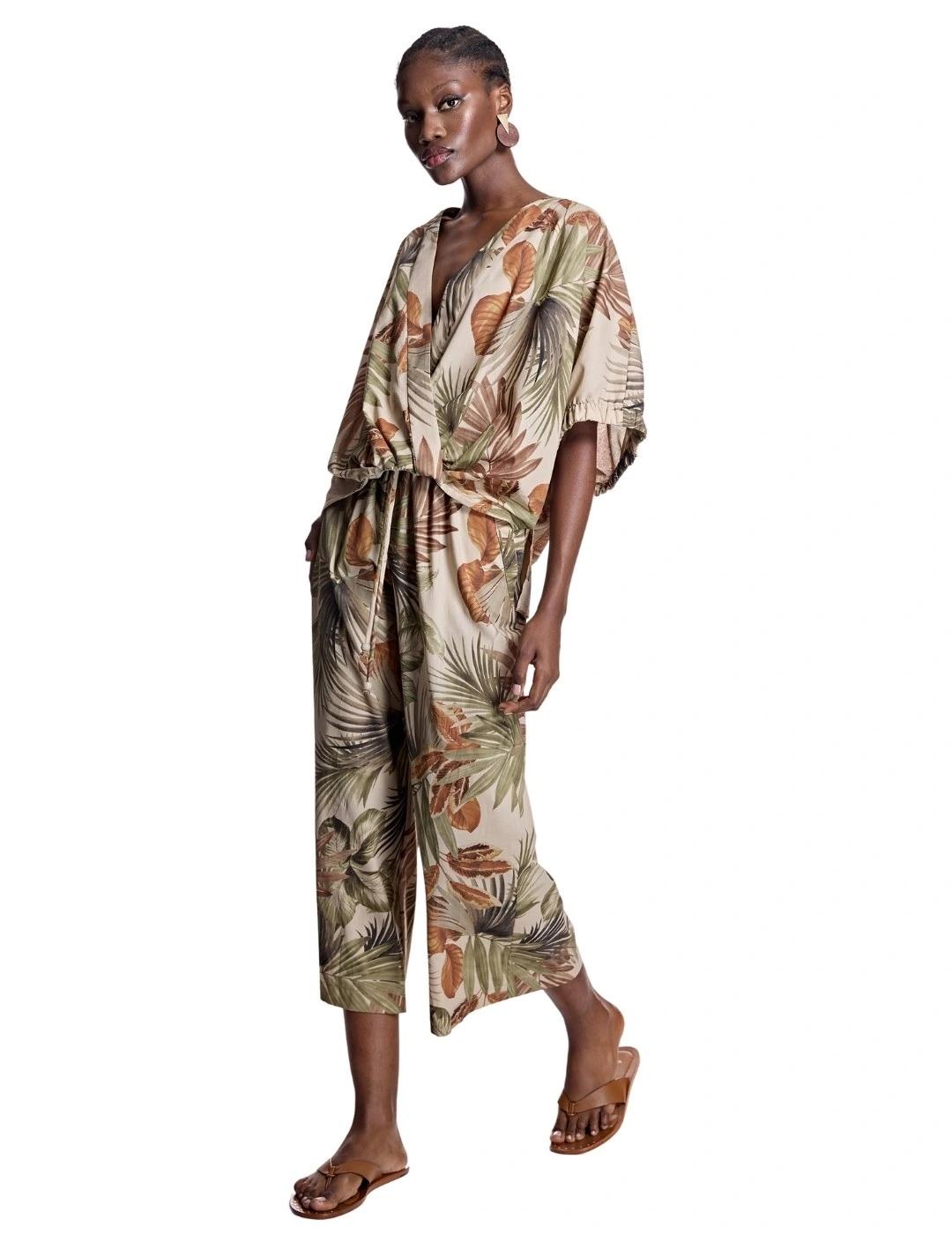 Alba Conde Pantalón culotte estampado tropical