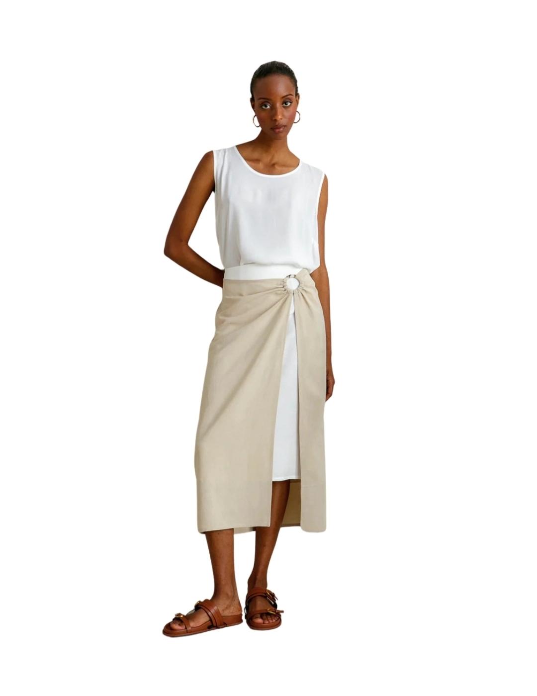 Maria Bellentani Falda Beige midi