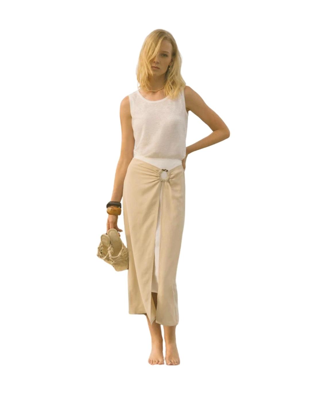 Maria Bellentani Falda Beige midi