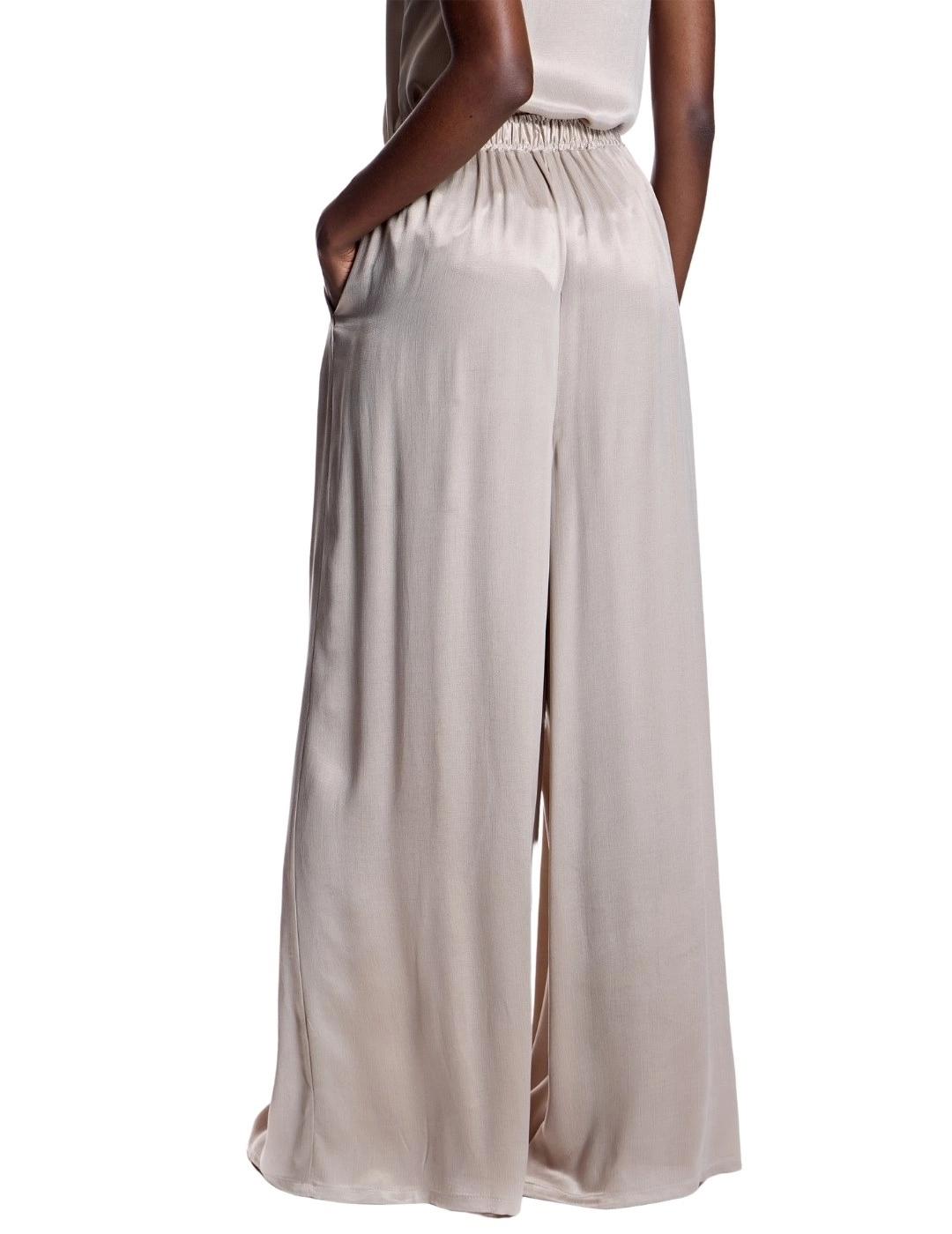 Alba Conde Pantalón fluido satén piedra