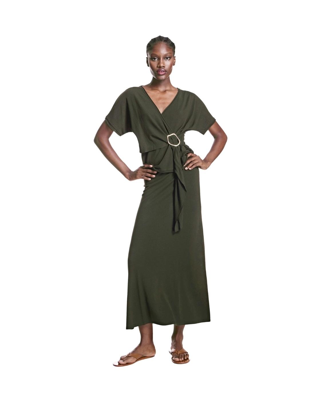 Alba Conde Falda de punto Kaki