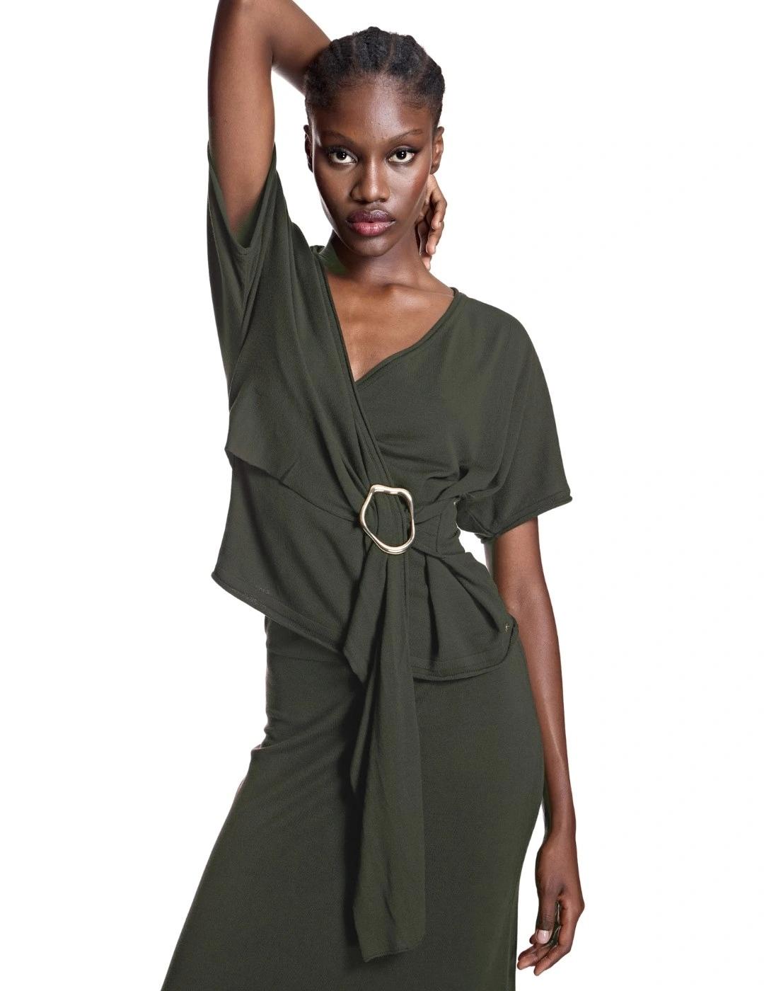 Alba Conde Falda de punto Kaki