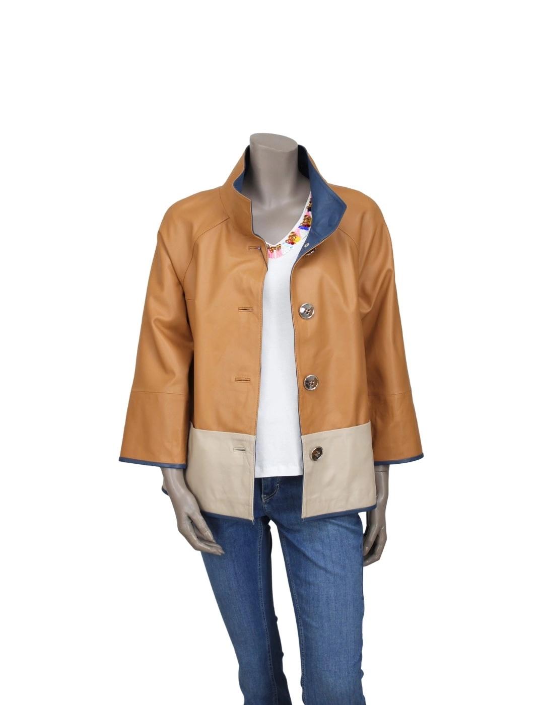 LUIS CAMPOY Chaqueta Napa Marrón combinada