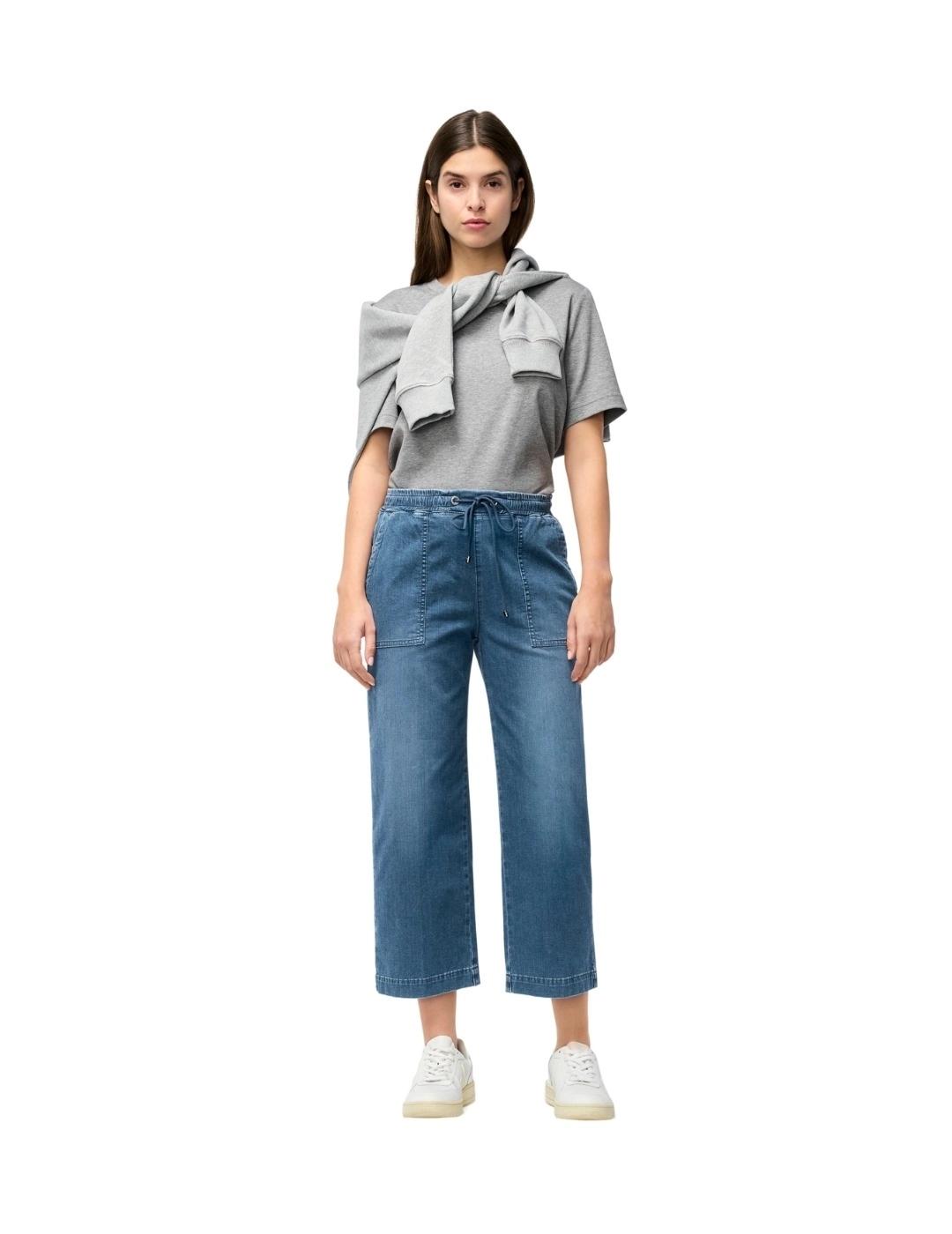 Mac Pantalones Culotte Casual Denim azul