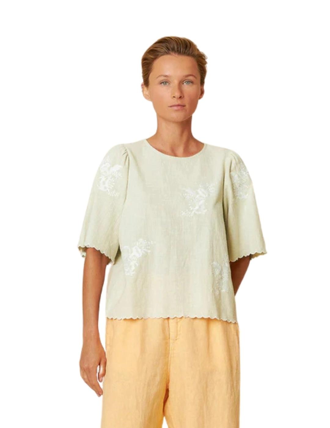 Indi & Cold Blusa Manga mariposa Agua