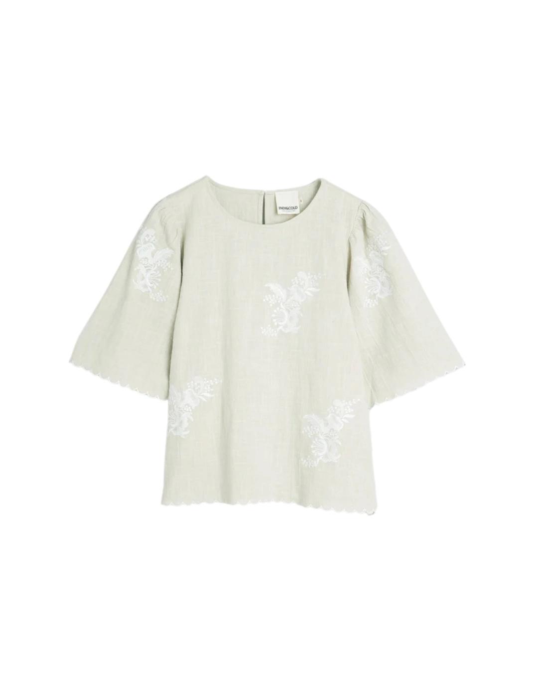 Indi & Cold Blusa Manga mariposa Agua