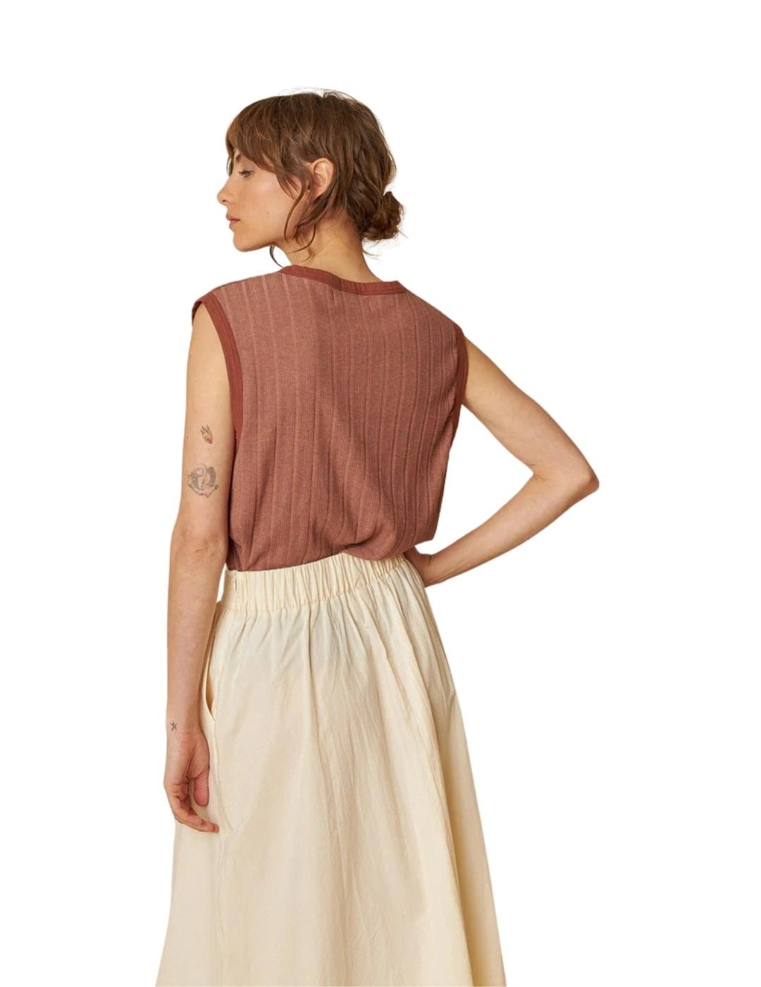 Indi & Cold Falda Midi Popelín Crudo