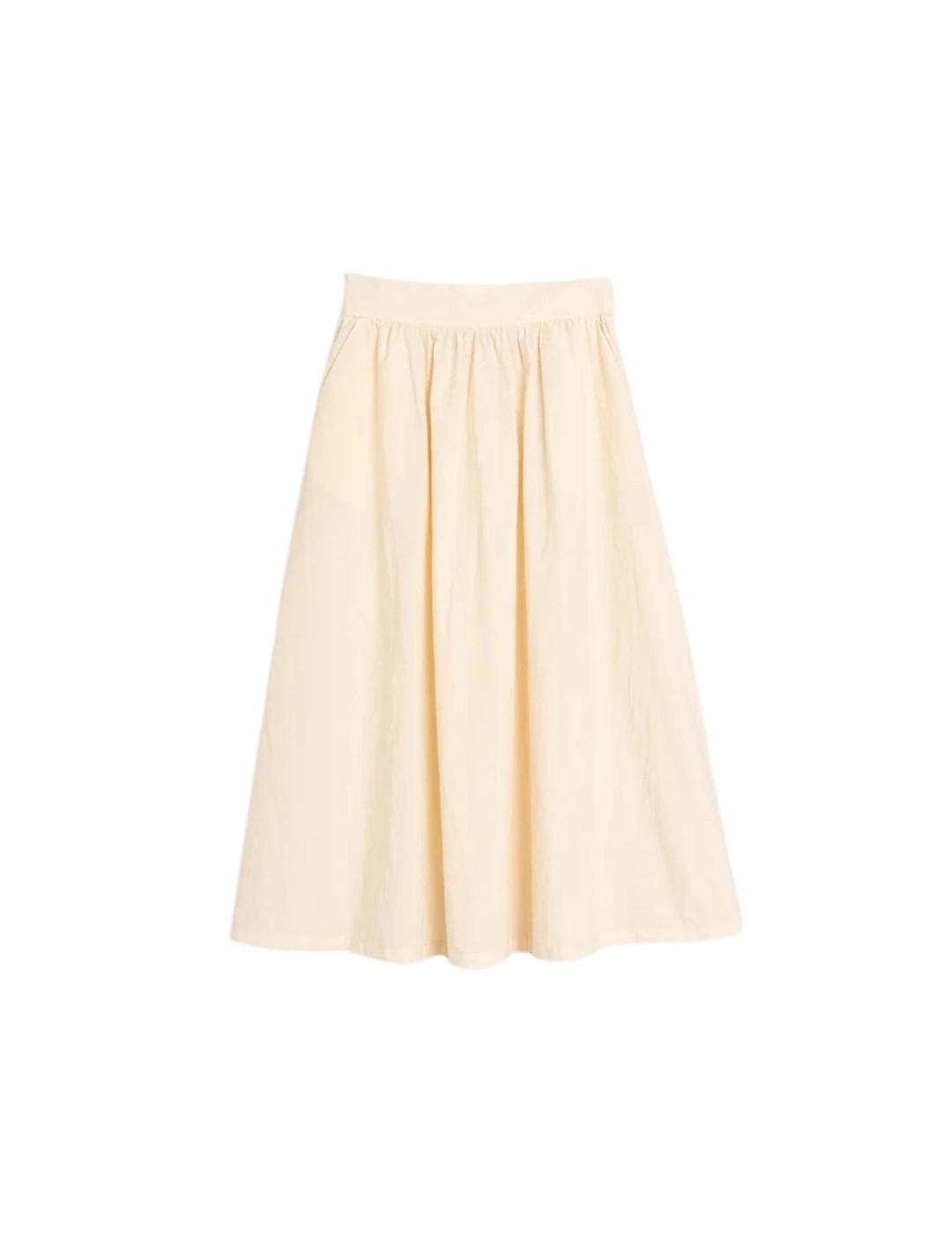 Indi & Cold Falda Midi Popelín Crudo