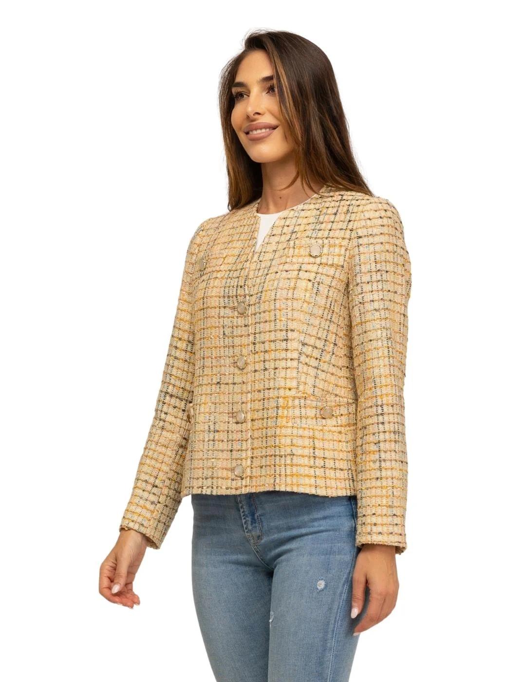 Fashion Chaqueta de tweed Baston Beige
