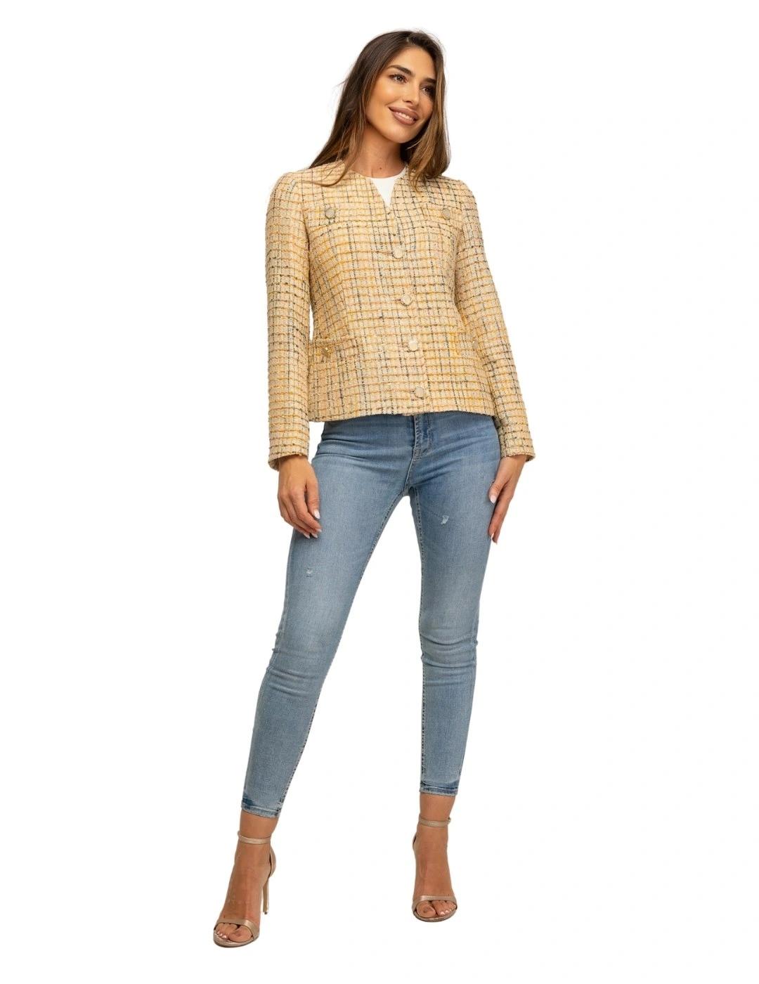 Fashion Chaqueta de tweed Baston Beige