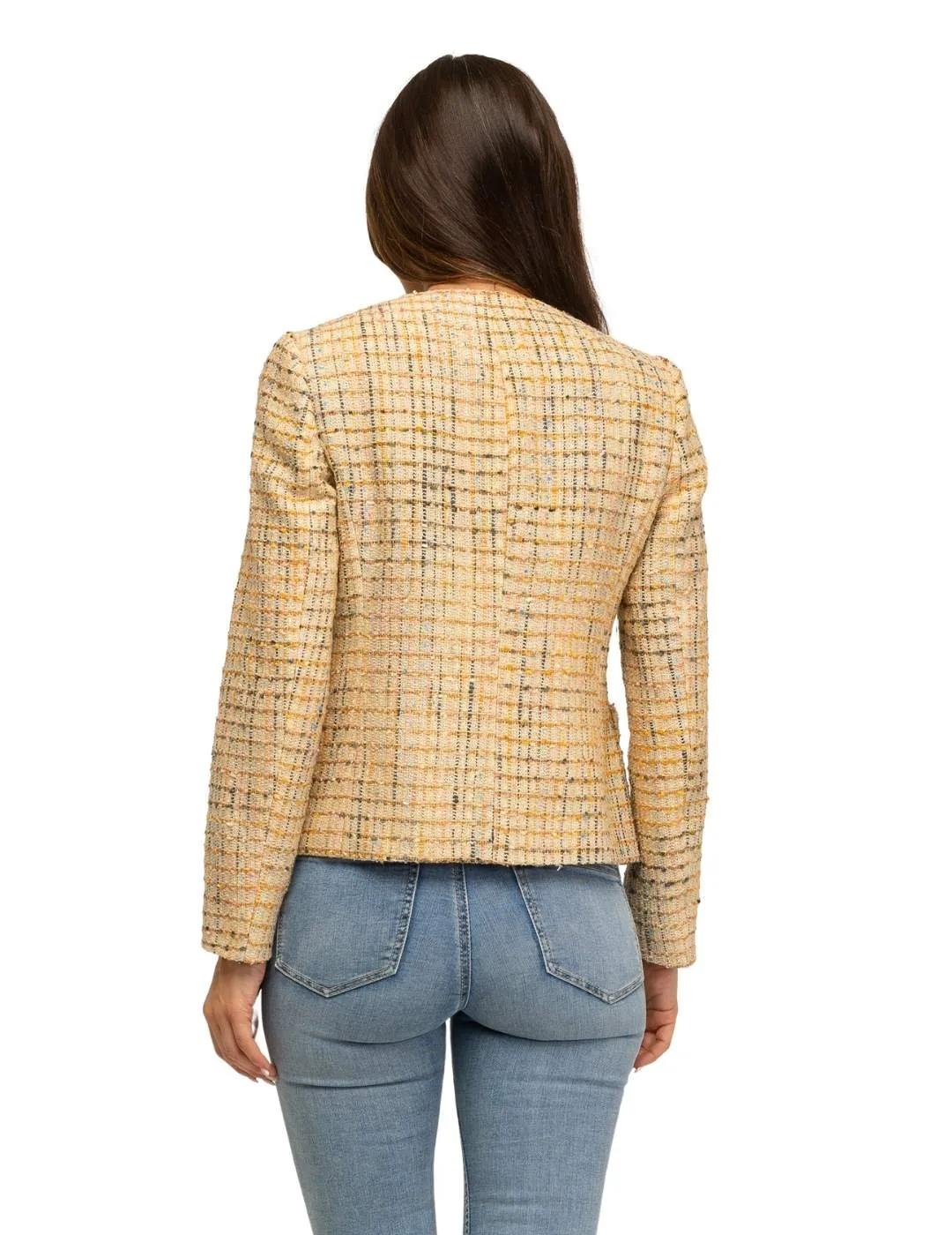 Fashion Chaqueta de tweed Baston Beige