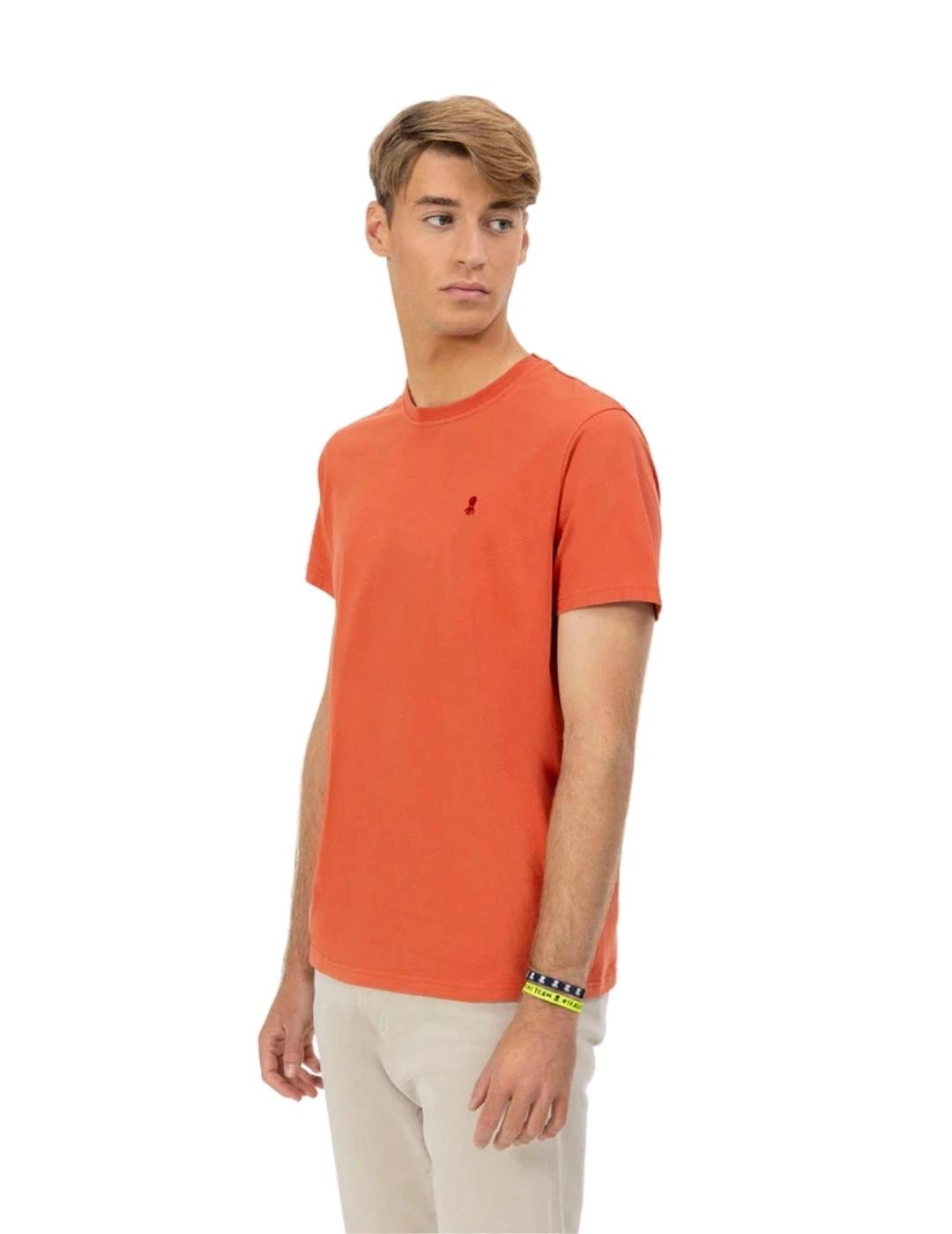 El Pulpo Camiseta Bordado Logo Elpulpo Terracota