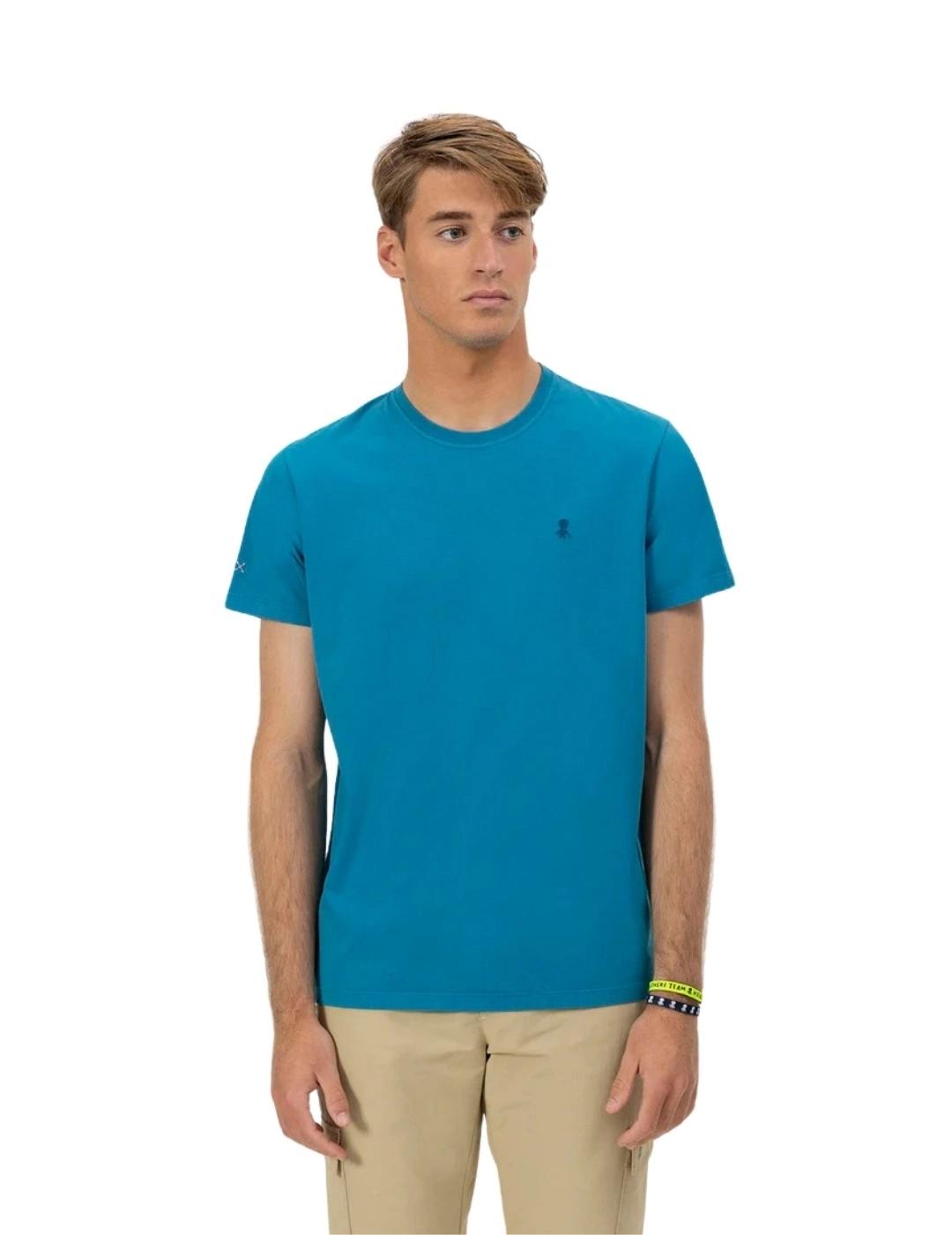 El Pulpo Camiseta Bordado Logo Elpulpo Azul Zafiro