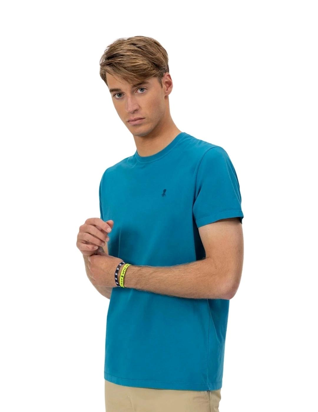 El Pulpo Camiseta Bordado Logo Elpulpo Azul Zafiro