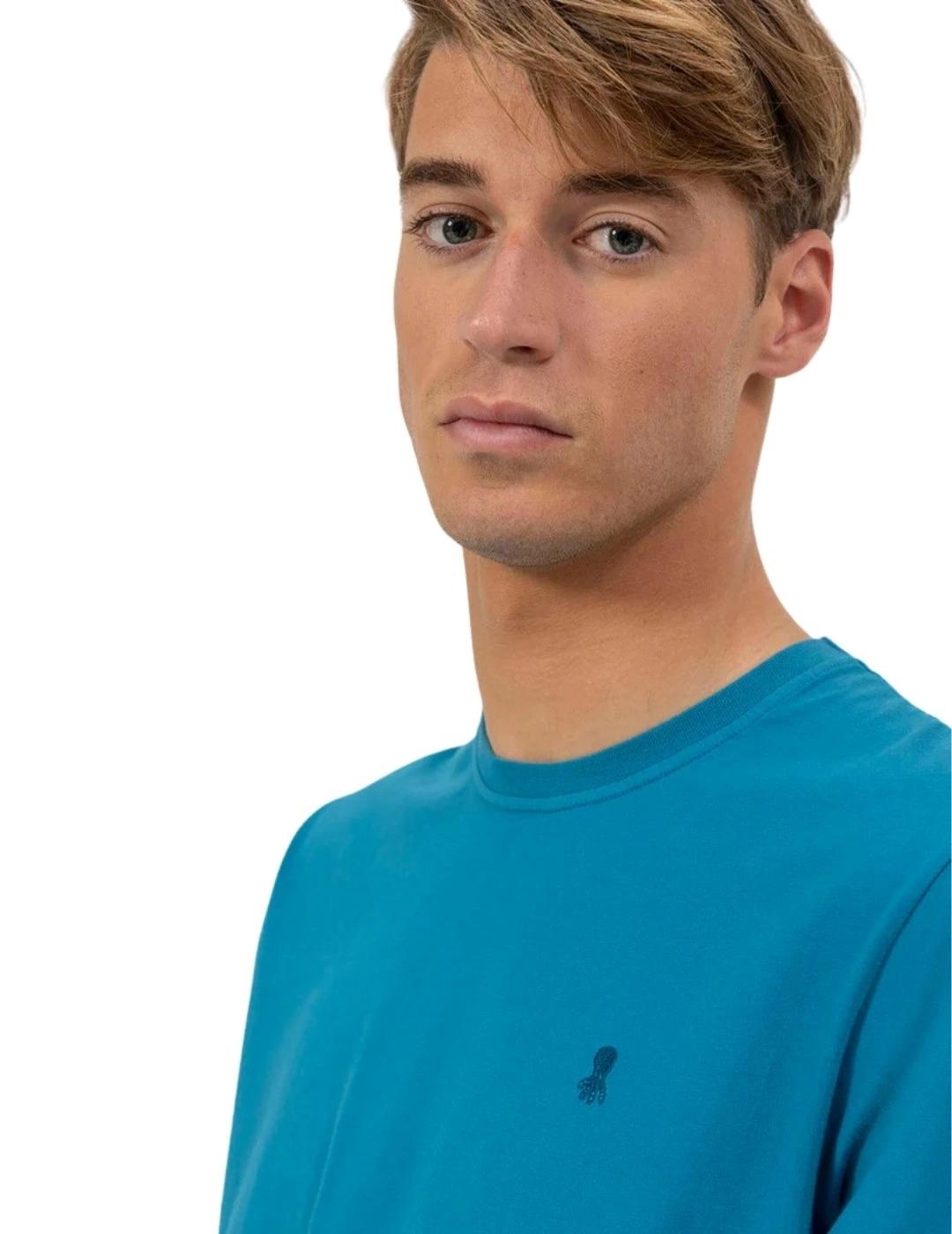 El Pulpo Camiseta Bordado Logo Elpulpo Azul Zafiro