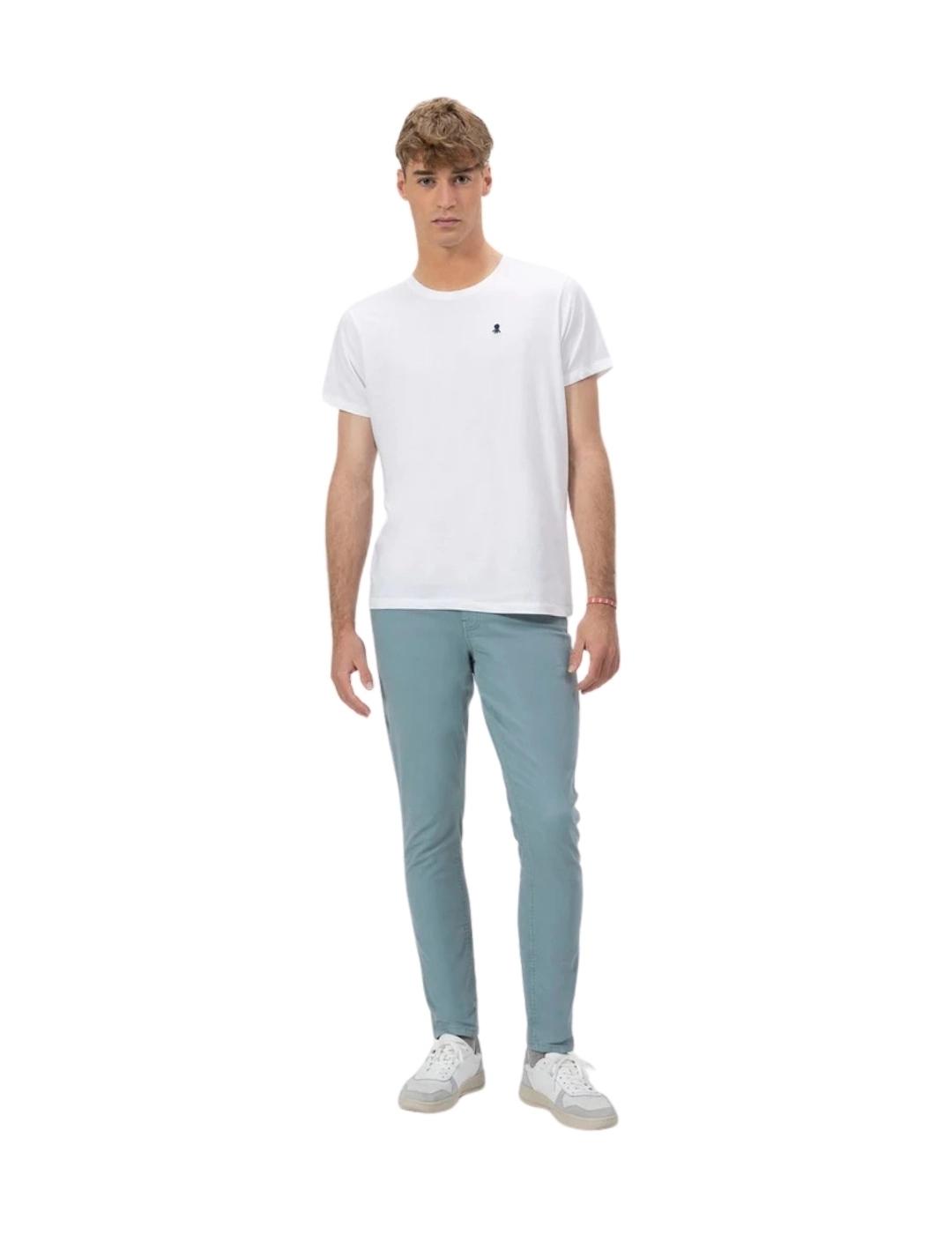 El Pulpo Camiseta Básica Bordado Blanco Puro