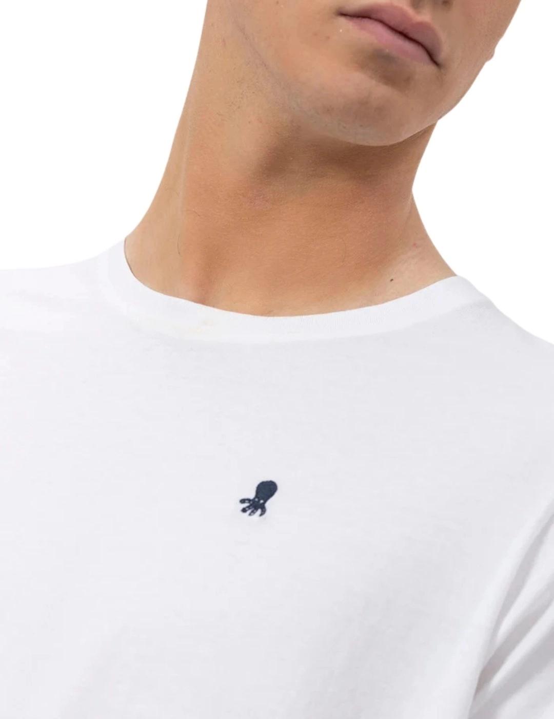 El Pulpo Camiseta Básica Bordado Blanco Puro