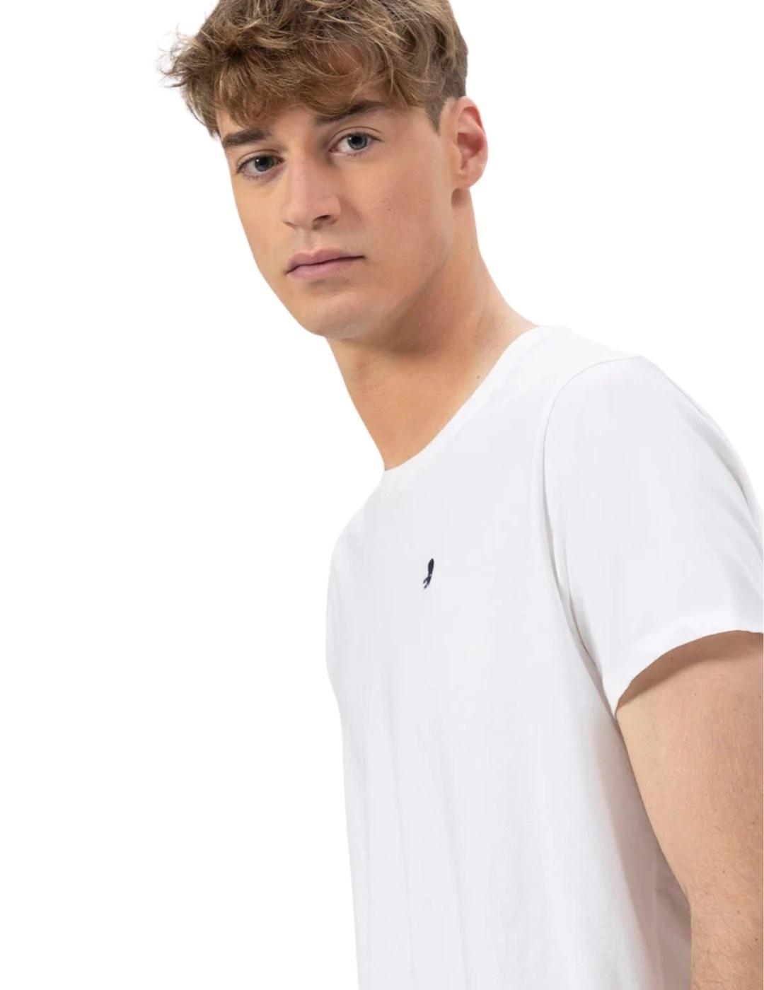 El Pulpo Camiseta Básica Bordado Blanco Puro