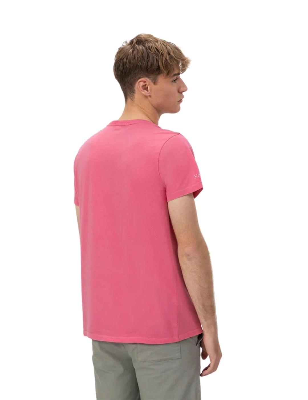 El Pulpo Camiseta Básica Bordada Rosa Chicle