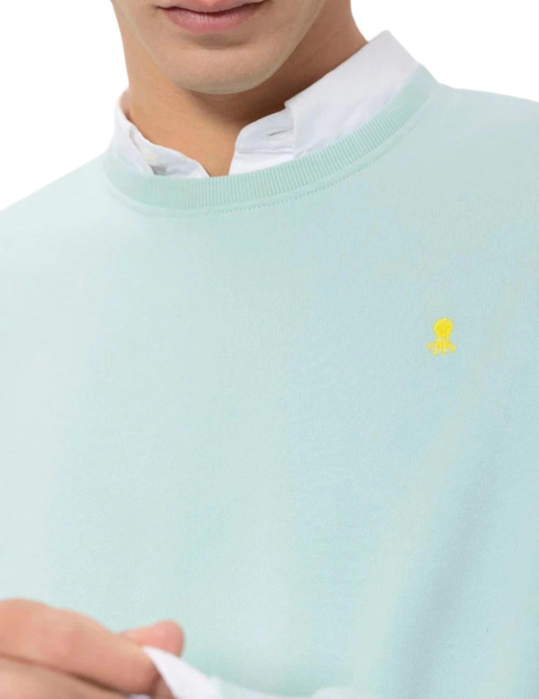 El Pulpo Sudadera Básica Bordado Azul Turquesa