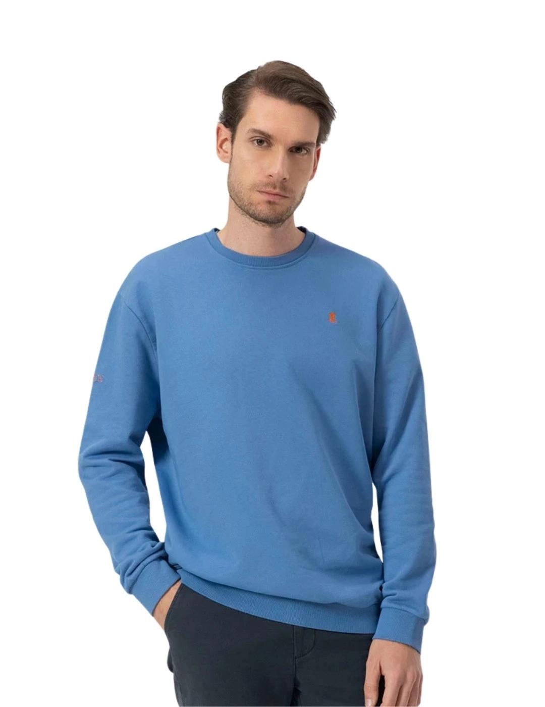 El Pulpo Sudadera Básica Bordado Azul Índigo