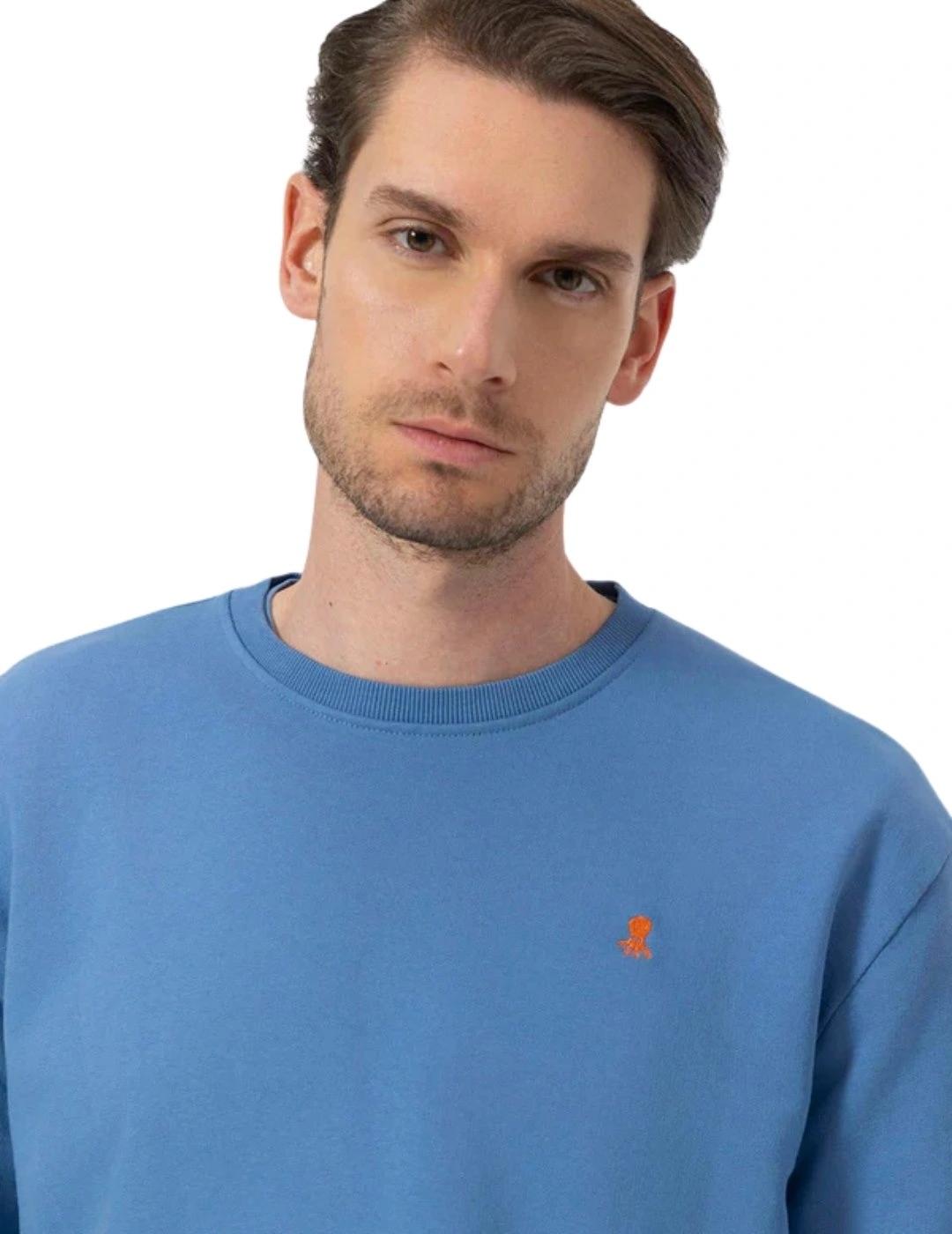 El Pulpo Sudadera Básica Bordado Azul Índigo