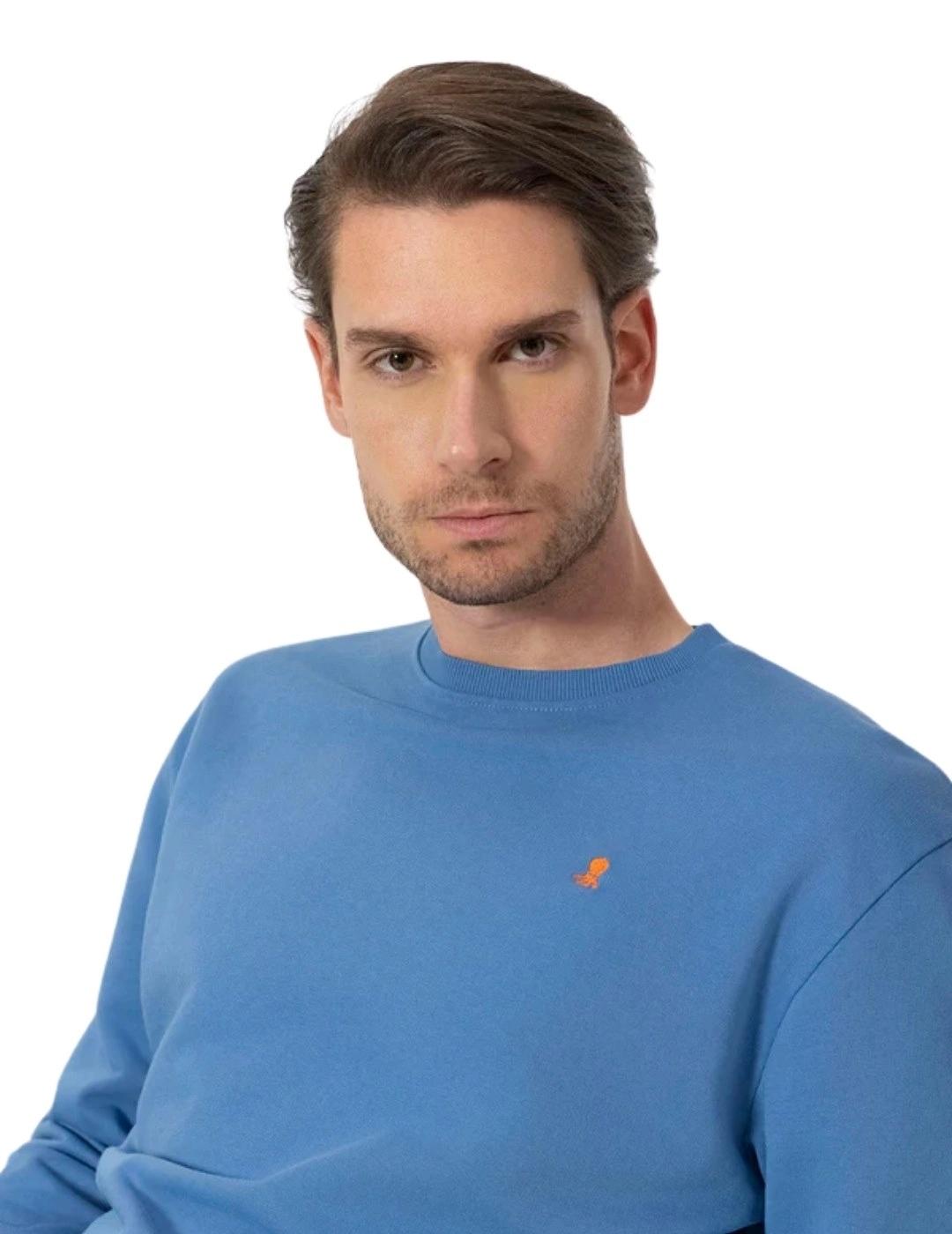 El Pulpo Sudadera Básica Bordado Azul Índigo