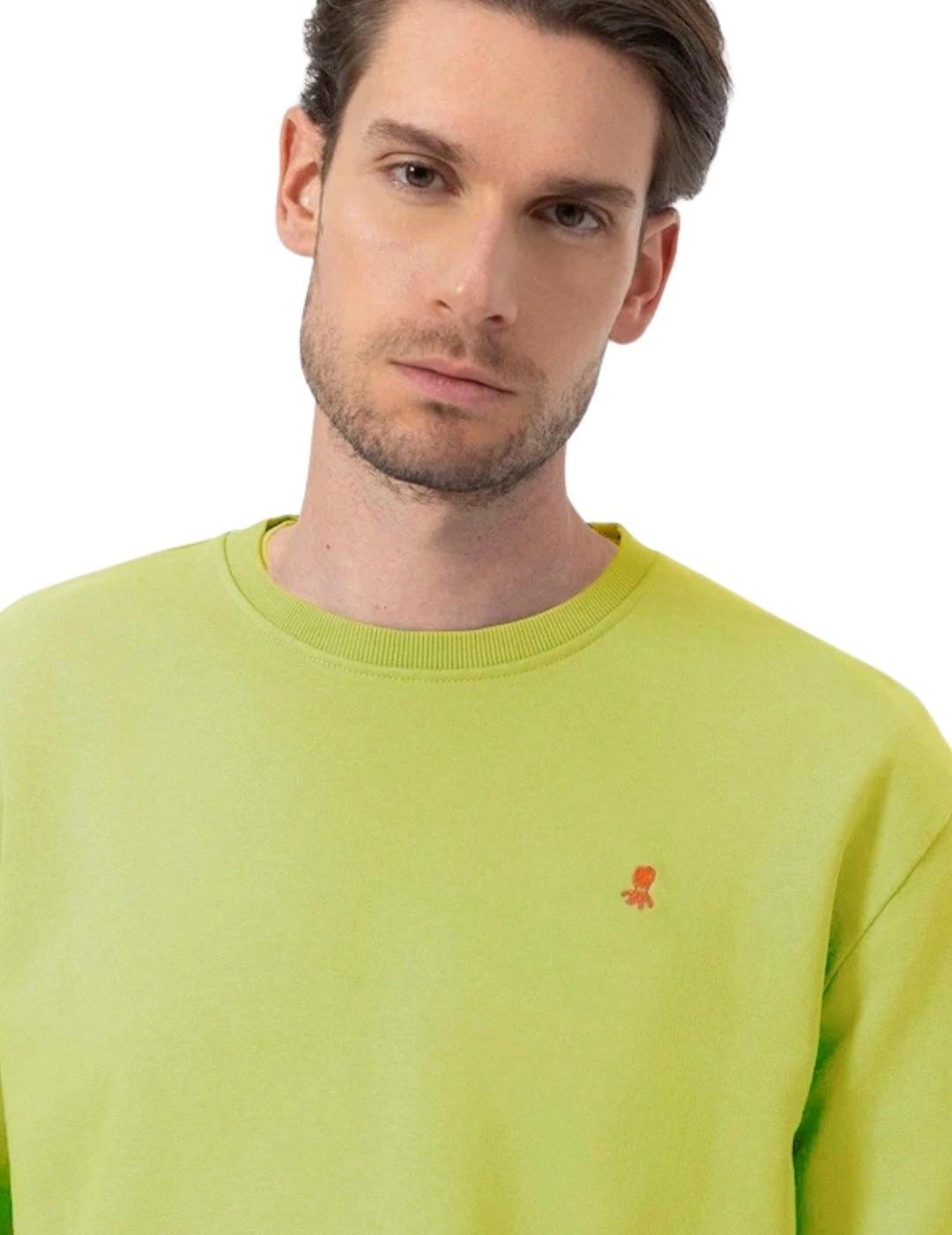El Pulpo Sudadera Básica Bordado Verde pistacho