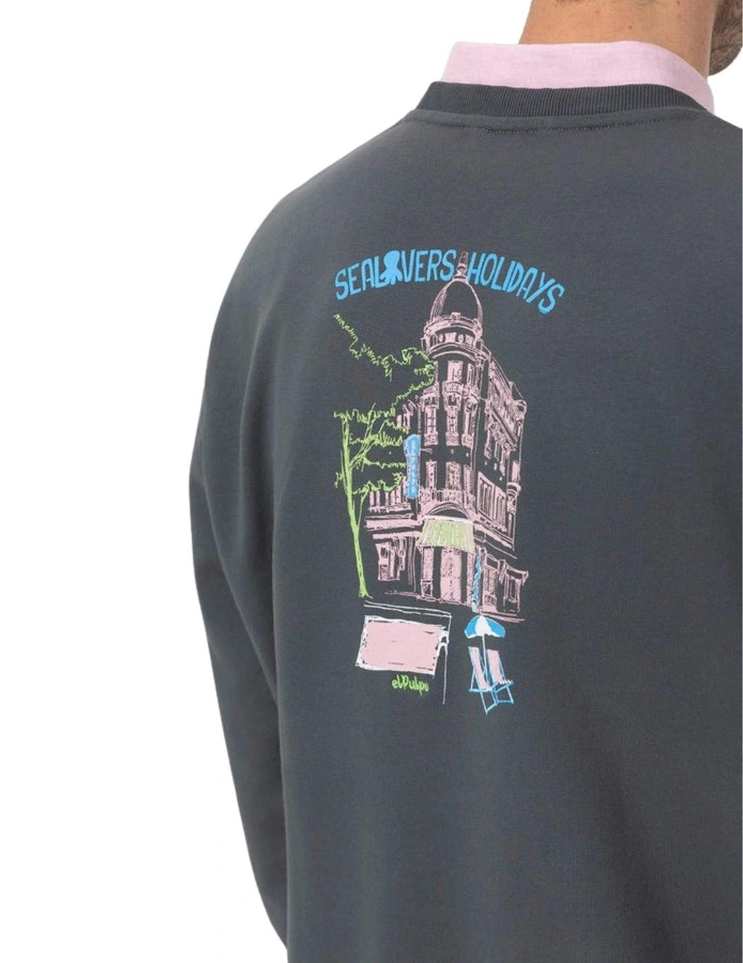 El Pulpo Sudadera Estampado Resort Gris Antracita