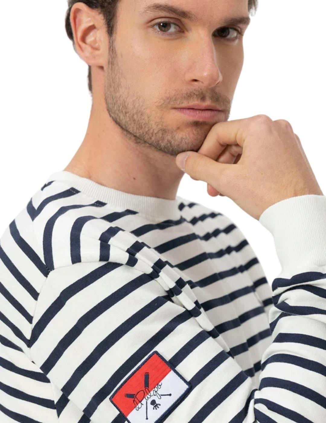 El Pulpo Sudadera Rayas Marineras Blanco Puro