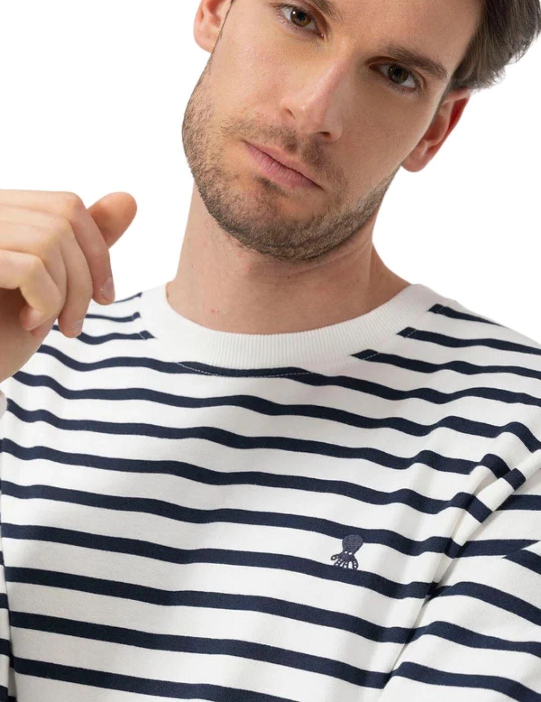 El Pulpo Sudadera Rayas Marineras Blanco Puro