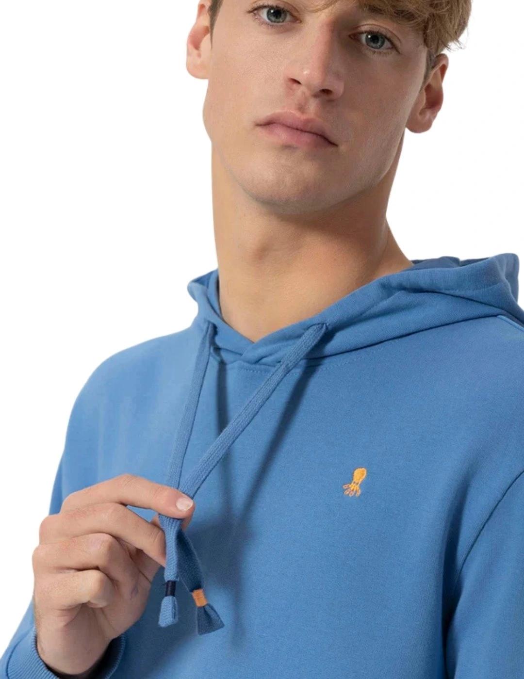 El Pulpo Sudadera Capucha Básica Azul Índigo
