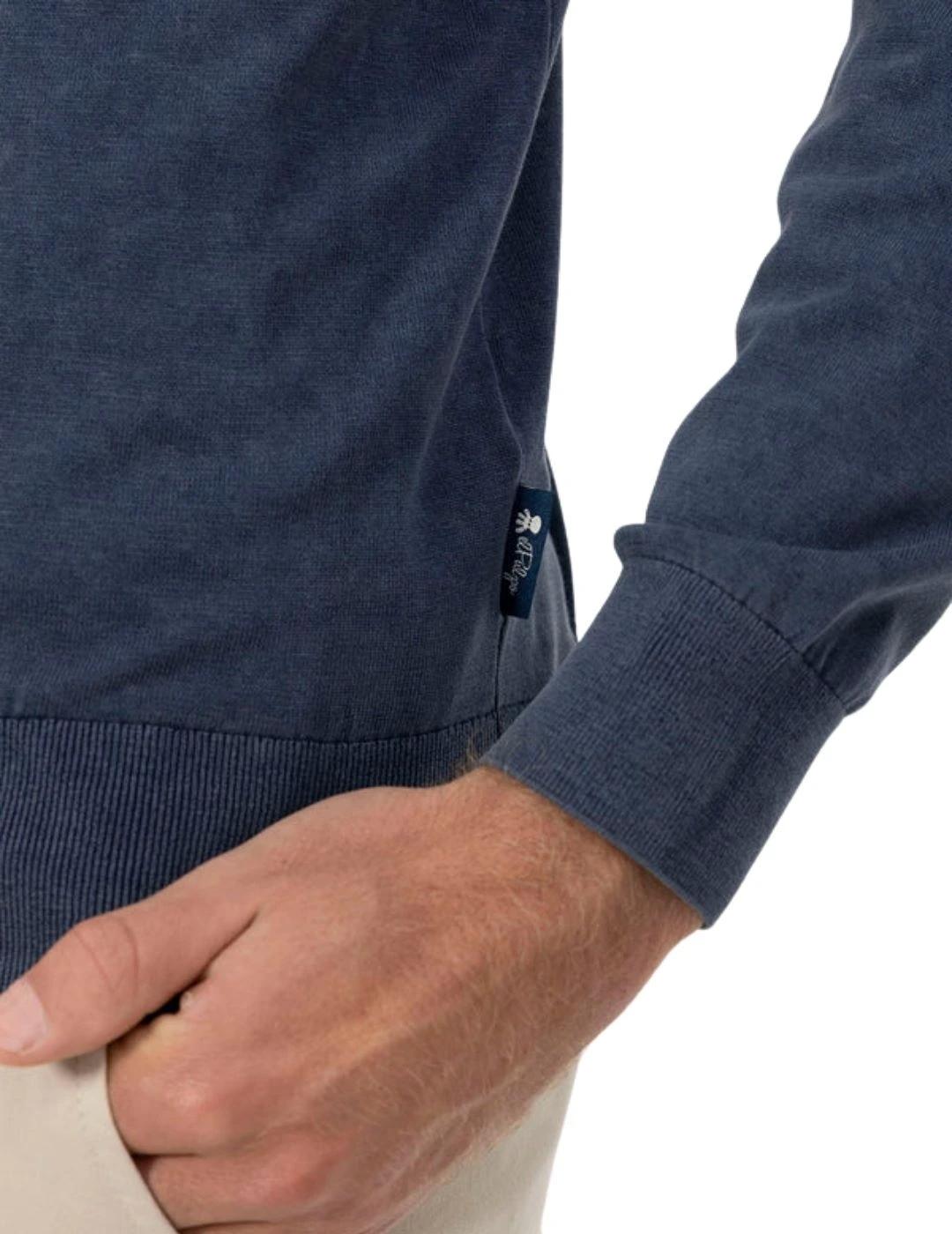 El Pulpo Jersey Lavado Cuello pico Extrafino Azul