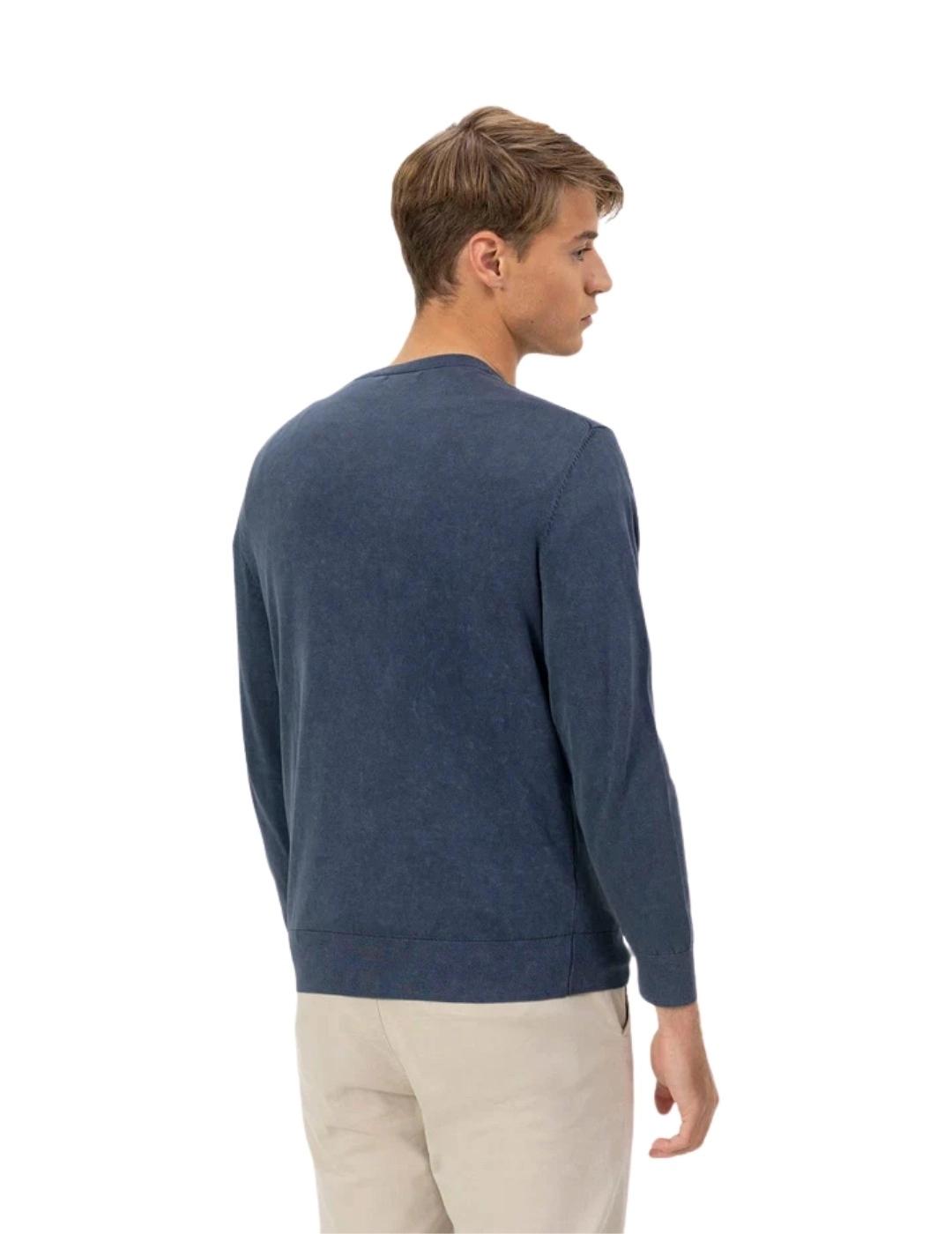 El Pulpo Jersey Lavado Cuello pico Extrafino Azul
