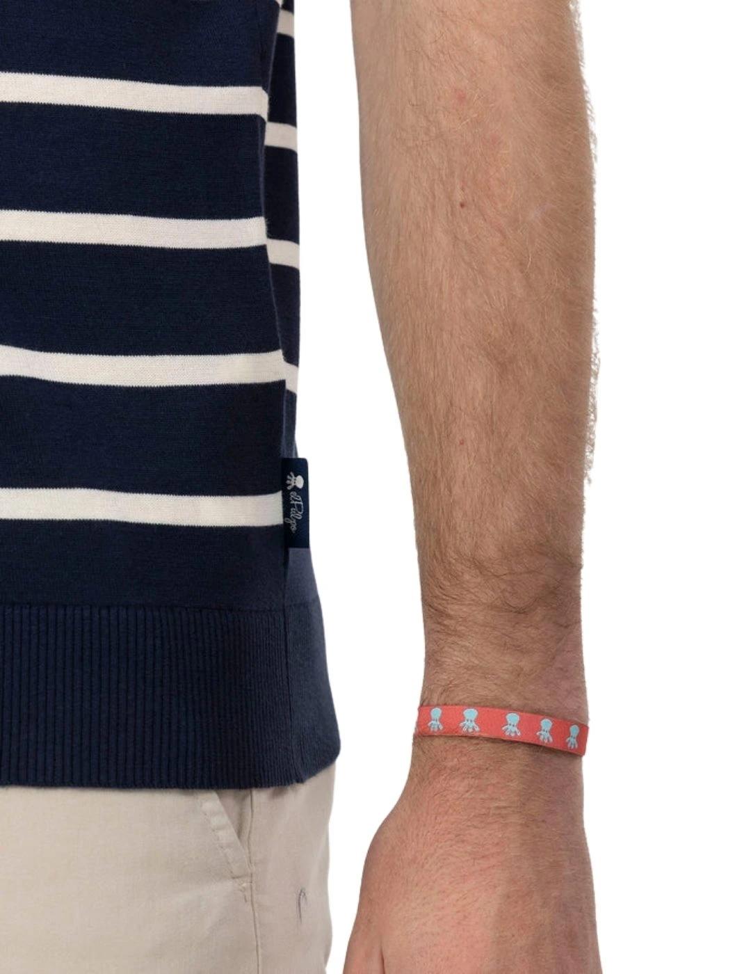 El Pulpo Polo de punto Extrafino Rayas Azul Marino