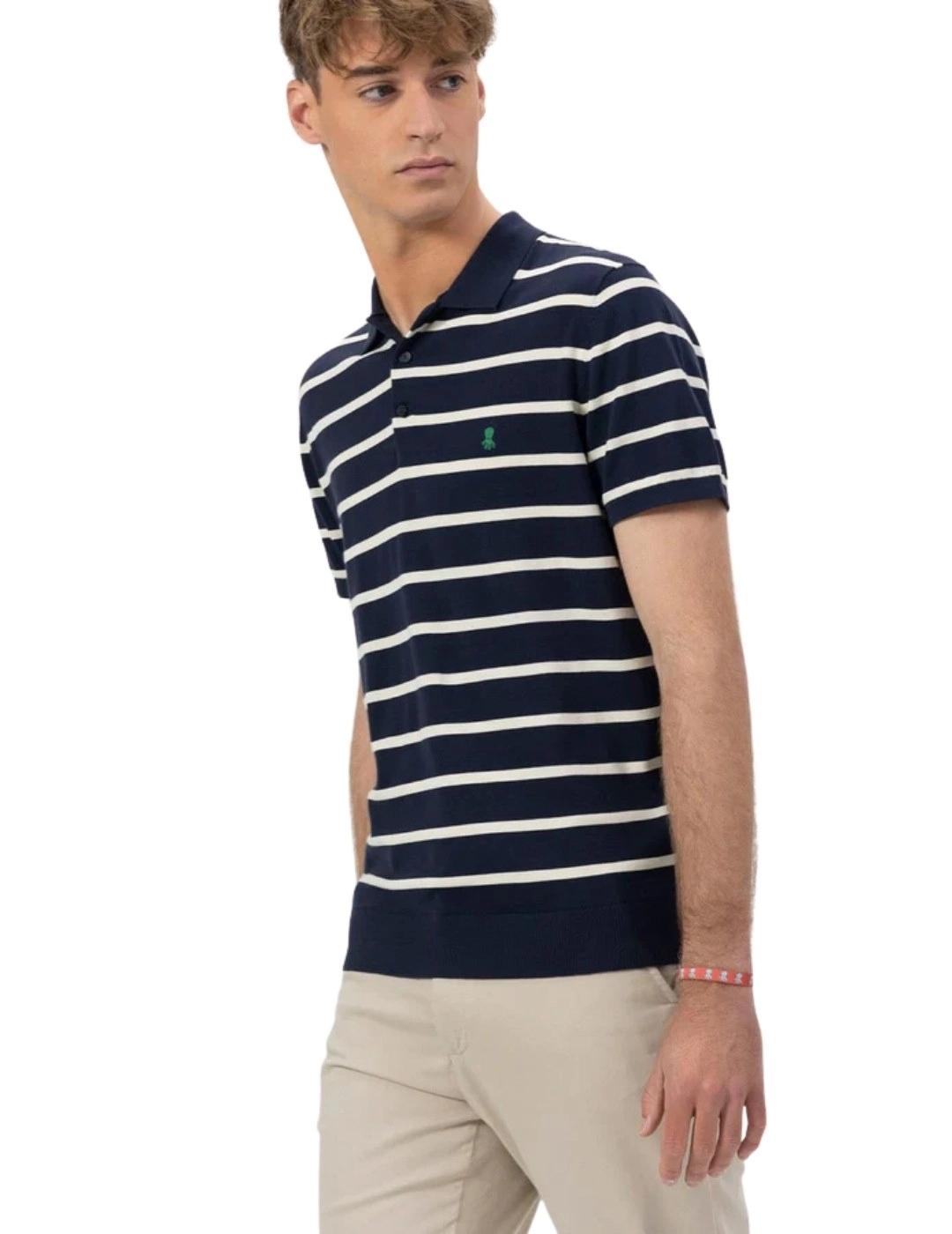 El Pulpo Polo de punto Extrafino Rayas Azul Marino