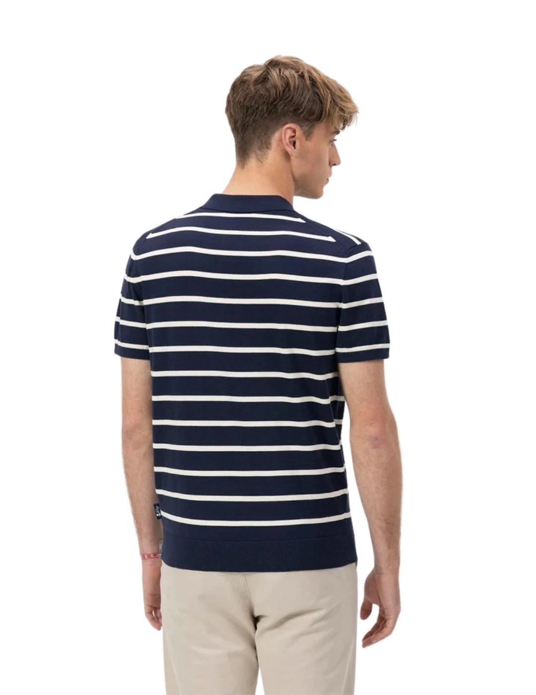 El Pulpo Polo de punto Extrafino Rayas Azul Marino