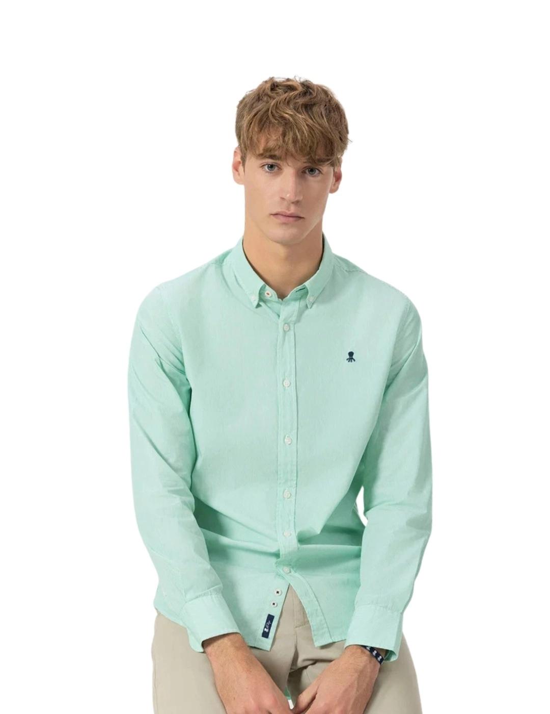 El Pulpo Camisa Cuello Botón Popelin Milrayas Verd