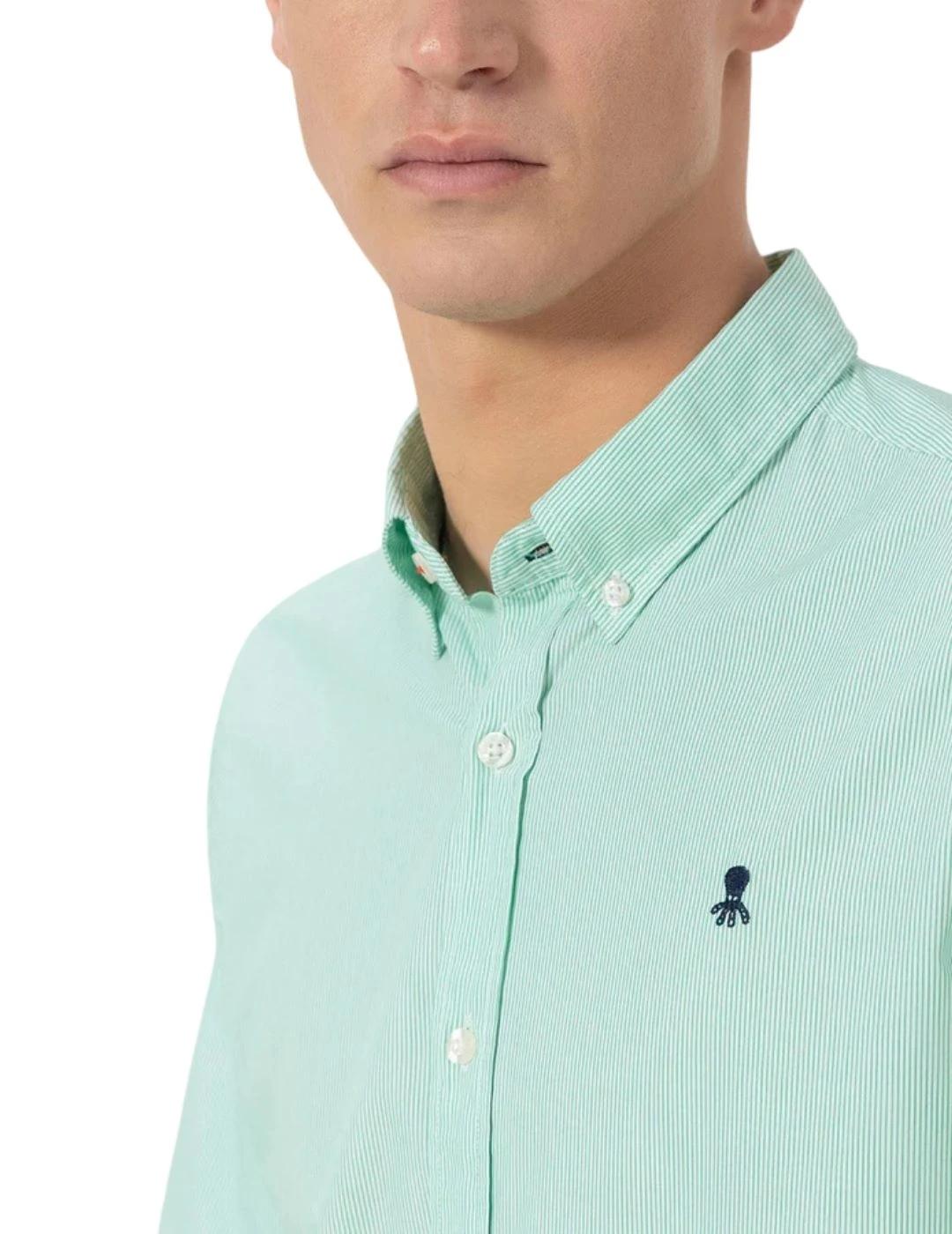 El Pulpo Camisa Cuello Botón Popelin Milrayas Verd